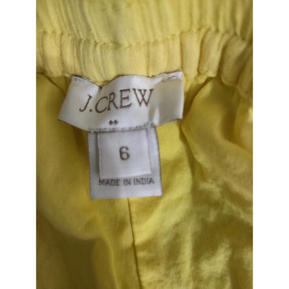 J Crew Womens Shorts Size 6 Yellow Embroidered Flowers Pockets 100% Cotton - Picture 2 of 4
